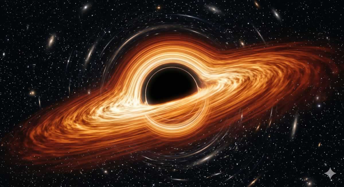 Agujeros negros singularidad y el disco de acreción en el espacio