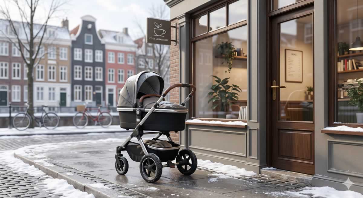 Dormir bebés al aire libre en un cochecito durante el invierno danés
