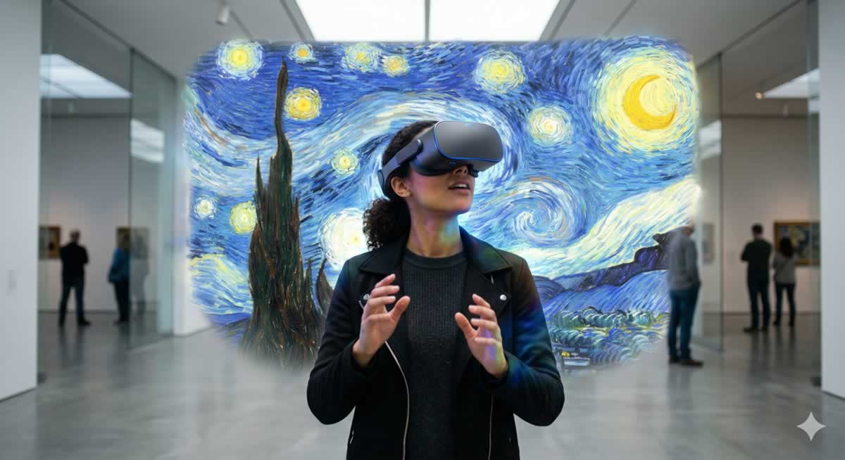 Persona disfrutando de una de las exhibiciones de Realidad Virtual más inmersivas de 2026