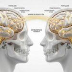 El reflejo del cuerpo que aparece antes de que puedas pensarlo Neuronas espejo representadas como conexiones de luz entre dos cerebros humanos