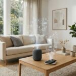 La tecnología que promete ayudarte… mientras recoge todos tus datos Privacidad de datos tecnológicos y el flujo de información invisible en un hogar inteligente.