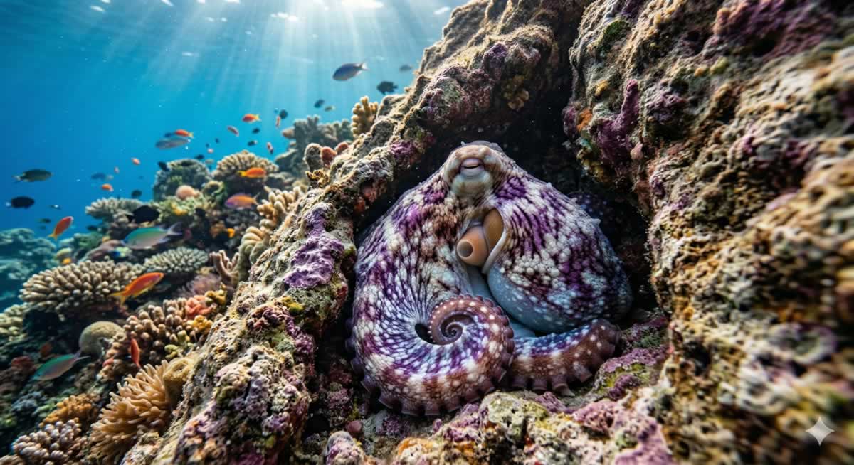 Sueño de los pulpos mostrando cambios de color en la piel